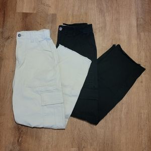 TWO Cargo Pants in Black and Stone colors